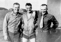 Ramsbury, April 1944. Left to right: George Rosie (POW D-Day), Philip Abbey (KIA D-Day), Leo Krebs (POW). All mortar platoon, HQ  Company, 3rd Battalion, 506th. (Via G. Rosie)